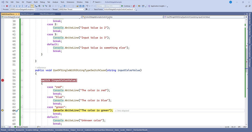 Switch case with string